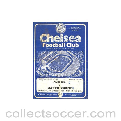 1961 - Chelsea Reserves v Leyton Orient Reserves official programme 04/10/1961