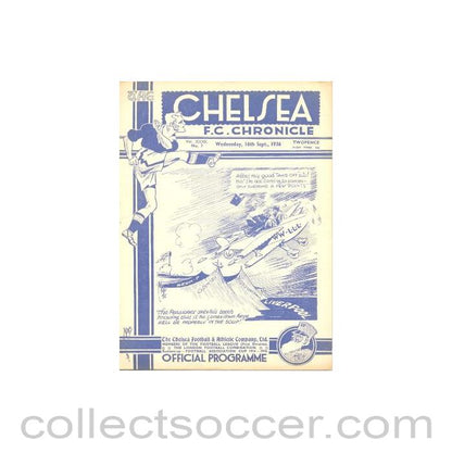 1936 - Chelsea v Liverpool official programme 16/09/1936
