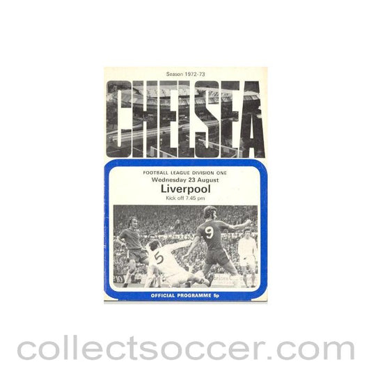 1972 - Chelsea v Liverpool official programme 23/08/1972