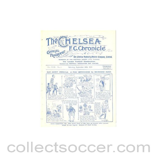 1921 - Chelsea v Liverpool official programme 24/09/1921