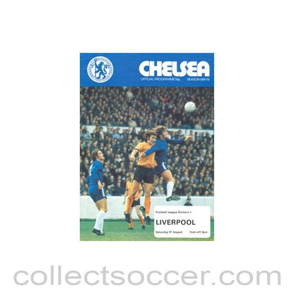 1974 - Chelsea v Liverpool official programme 31/08/1974 Football League