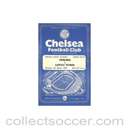 1959 - Chelsea v Luton Town official programme 07/03/1959