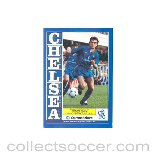 1990 - Chelsea v Luton Town official programme 07/04/1990