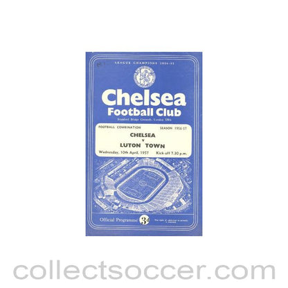 1957 - Chelsea v Luton Town official programme 10/04/1957