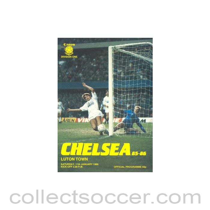 1986 - Chelsea v Luton Town official programme 11/01/1986