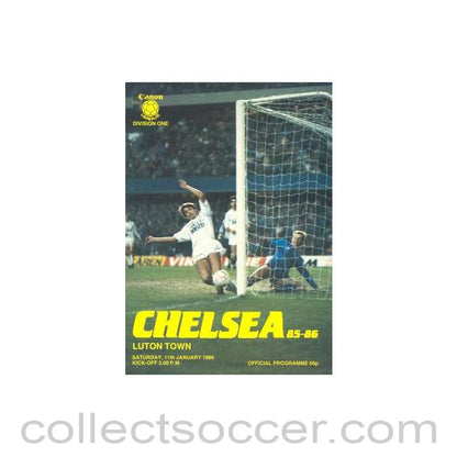 1986 - Chelsea v Luton Town official programme 11/01/1986