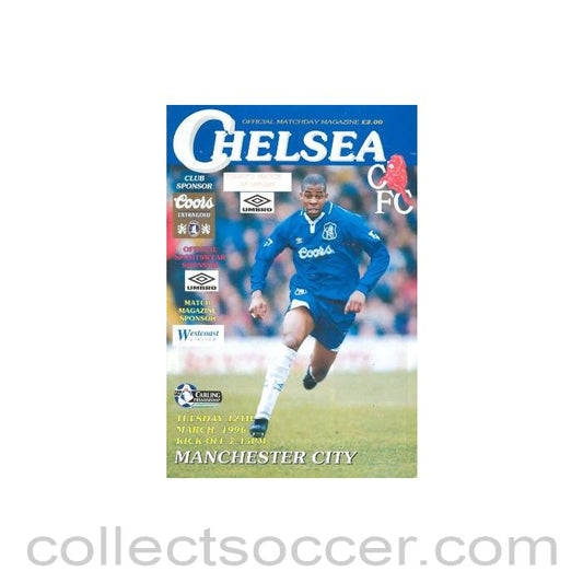 1996 - Chelsea v Manchester City official programme 12/03/1996