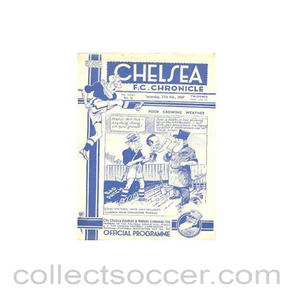 1937 - Chelsea v Manchester United official programme 27/02/1937