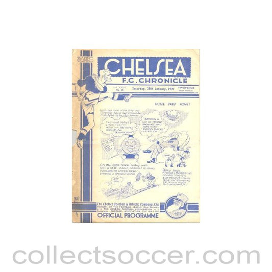 1939 - Chelsea v Manchester United official programme 28/01/1939