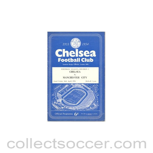 1954 - Chelsea v Manchester City official programme 16/04/1954