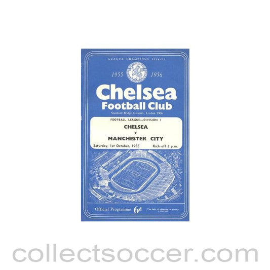 1955 - Chelsea v Manchester City official programme 01/10/1955