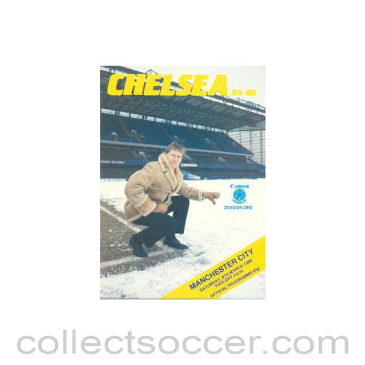 1986 - Chelsea v Manchester City official programme 08/03/1986 Canon League