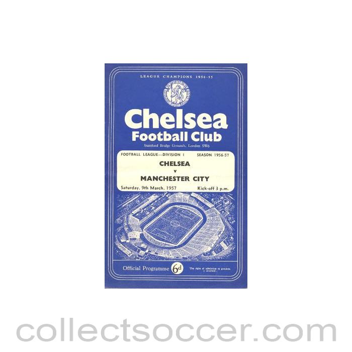 1957 - Chelsea v Manchester City official programme 09/03/1957