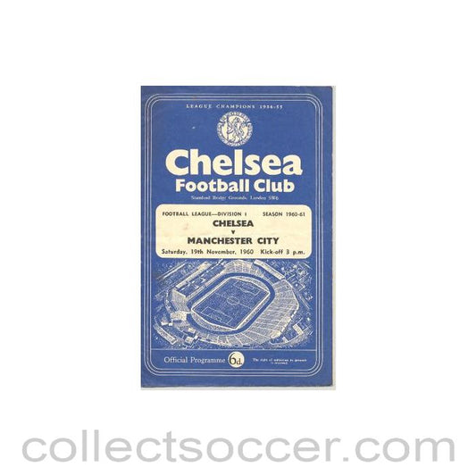 1960 - Chelsea v Manchester City official programme 19/11/1960