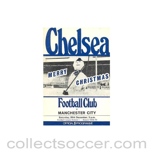 1969 - Chelsea v Manchester City official programme 20/12/1969 Football League