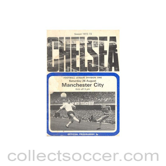1972 - Chelsea v Manchester City official programme 26/08/1972