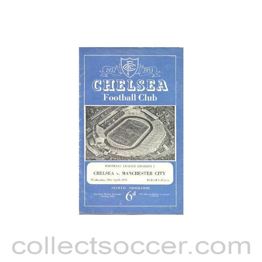 1953 - Chelsea v Manchester City official programme 29/04/1953