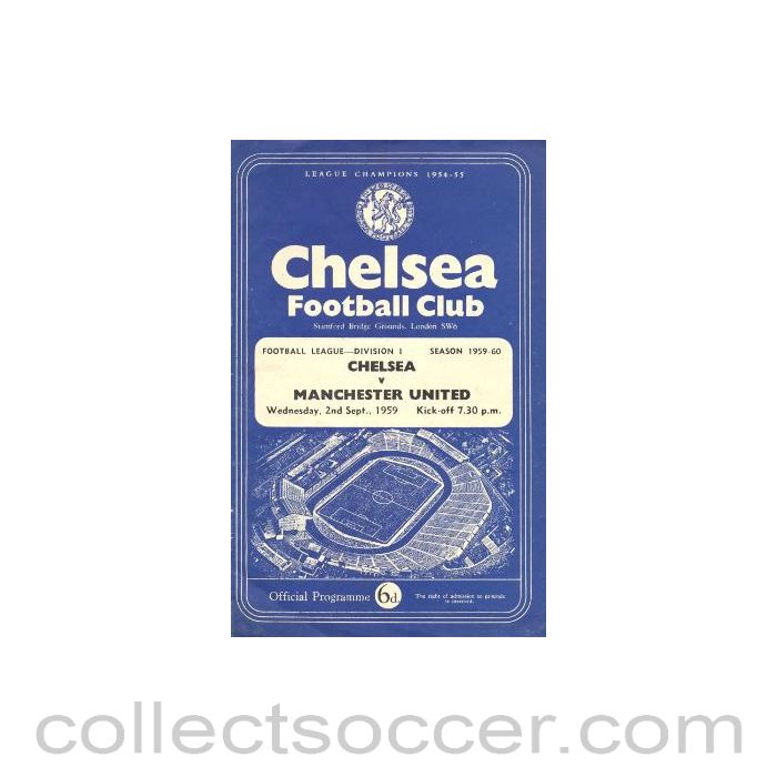1959 - Chelsea v Manchester United official programme 02/09/1959