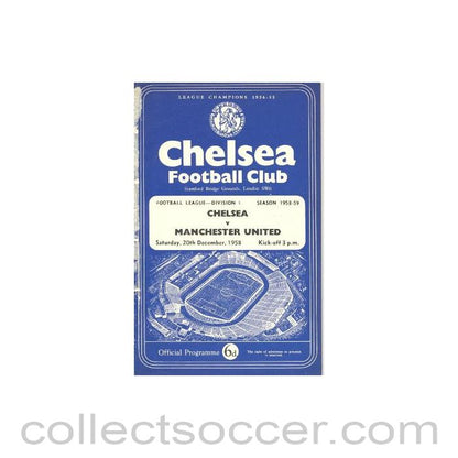 1958 - Chelsea v Manchester United official programme 20/12/1958