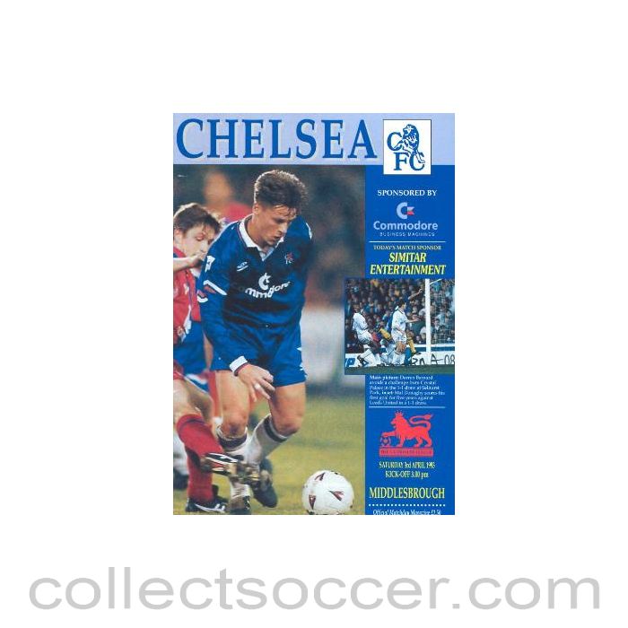 1993 - Chelsea v Middlesbrough official programme 03/04/1993