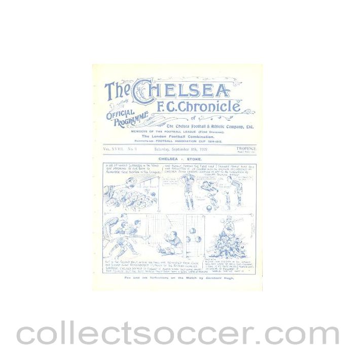 1922 - Chelsea v Middlesbrough official programme 09/09/1922
