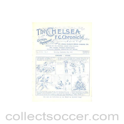 1922 - Chelsea v Middlesbrough official programme 09/09/1922