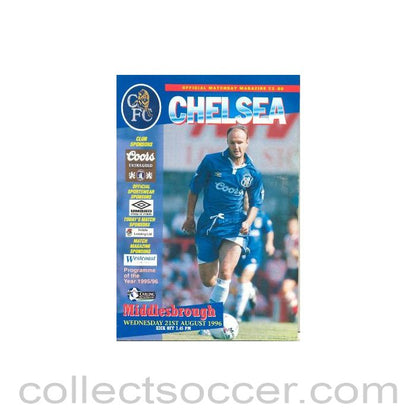 1996 - Chelsea v Middlesbrough official programme 21/08/1996 Carling Premiership
