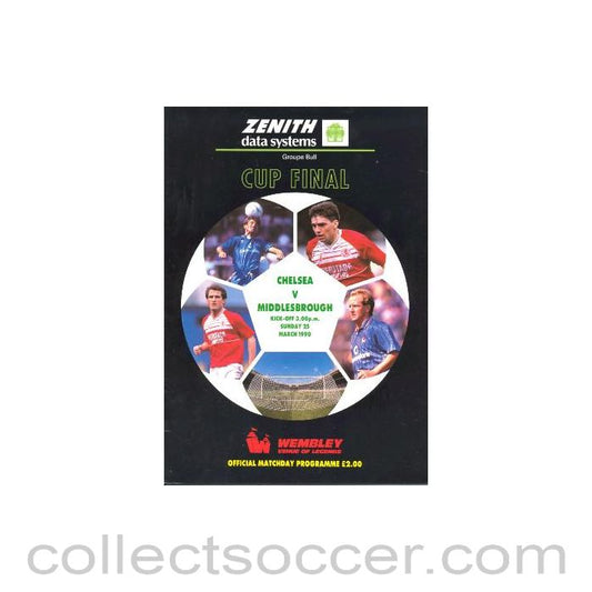 1990 Zenith Data Systems Cup Final Chelsea v Middlesbrough official programme
