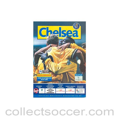 1998 - Chelsea v Middlesbrough official programme 26/09/1998