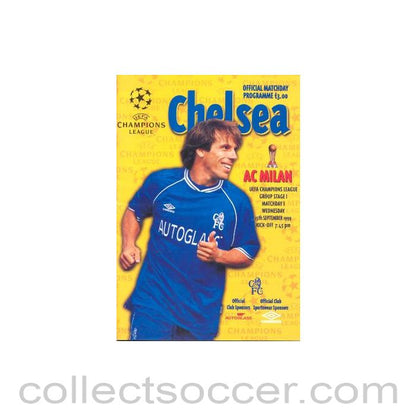 1999 - Chelsea v Milan official programme 15/09/1999 Champions League