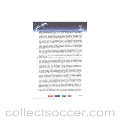 2004 - Chelsea v Monaco Press Pack Update 05/05/2004 Champions League Semi-Final