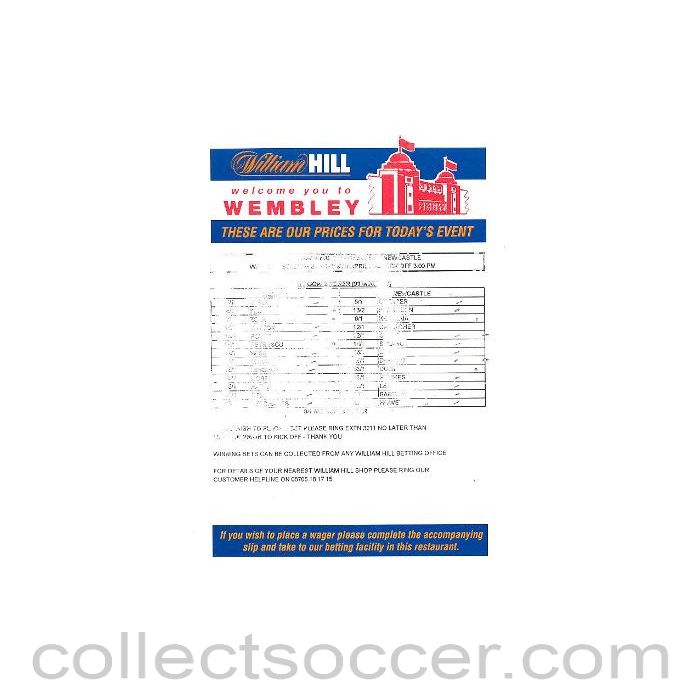 2000 - Newcastle v Chelsea teamsheet and stats 09/04/2000 FA Cup semi-final