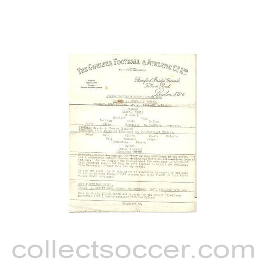 1957 - Chelsea v Newcastle United official programme 22/10/1957 Junior Challenge Match atChelsea - Very Rare!