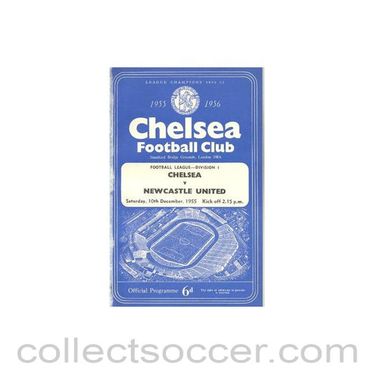 1955 - Chelsea v Newcastle United official programme 10/12/1955