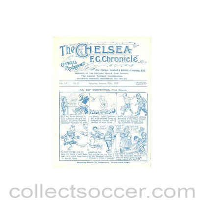 1923 - Chelsea v Newcastle United official programme 20/01/1923