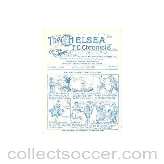 1923 - Chelsea v Newcastle United official programme 20/01/1923