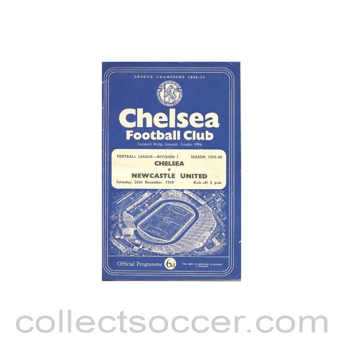 1959 - Chelsea v Newcastle United official programme 26/12/1959