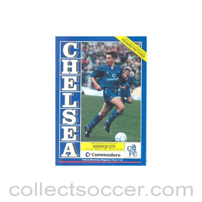 1990 - Chelsea v Norwich City official programme 10/03/1990
