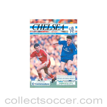 1990 - Chelsea v Norwich City official programme 10/11/1990