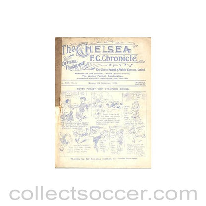 1925 - Chelsea v Nottingham Forest official programme 07/09/1925