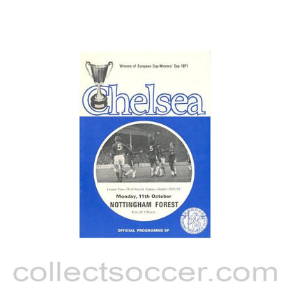 1971 - Chelsea v Nottingham Forest official programme 11/10/1971 Football League