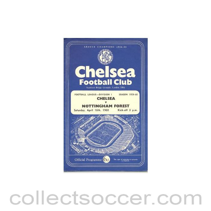 1960 - Chelsea v Nottingham Forest official programme 16/04/1960