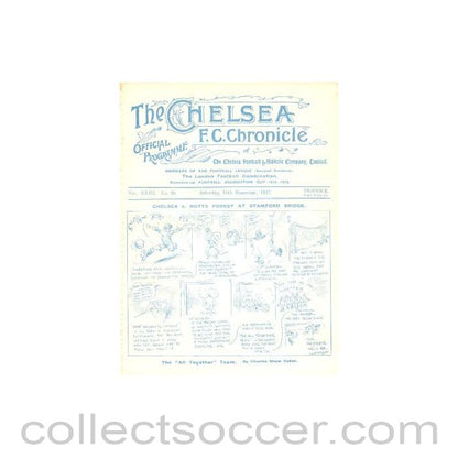 1927 - Chelsea v Nottingham Forest official programme 19/11/1927