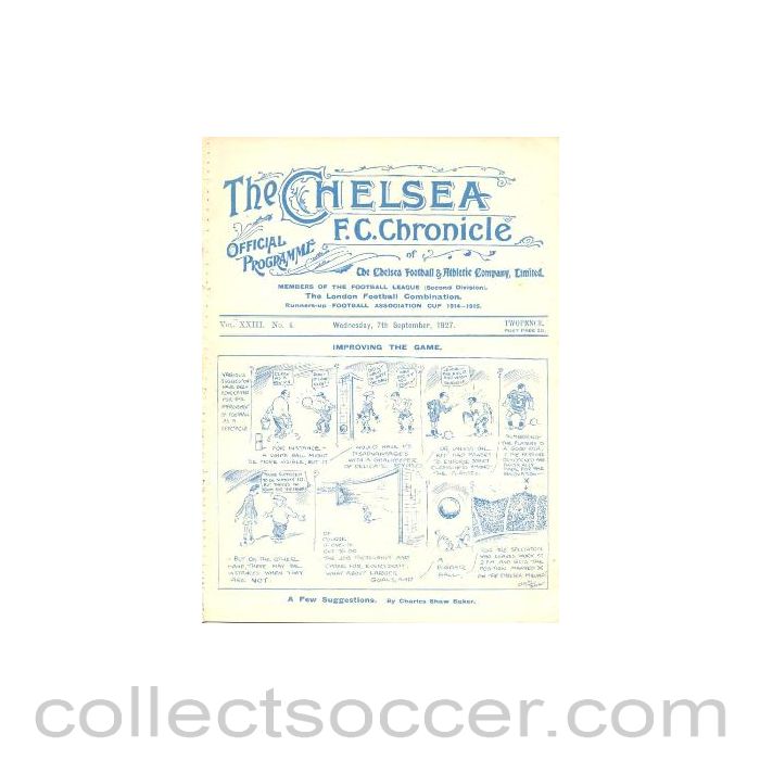 1927 - Chelsea v Notts County official programme 07/09/1927