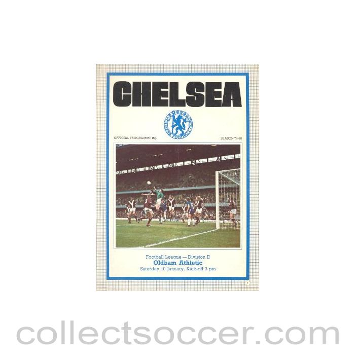 1976 - Chelsea v Oldham Athletic official programme 10/01/1976