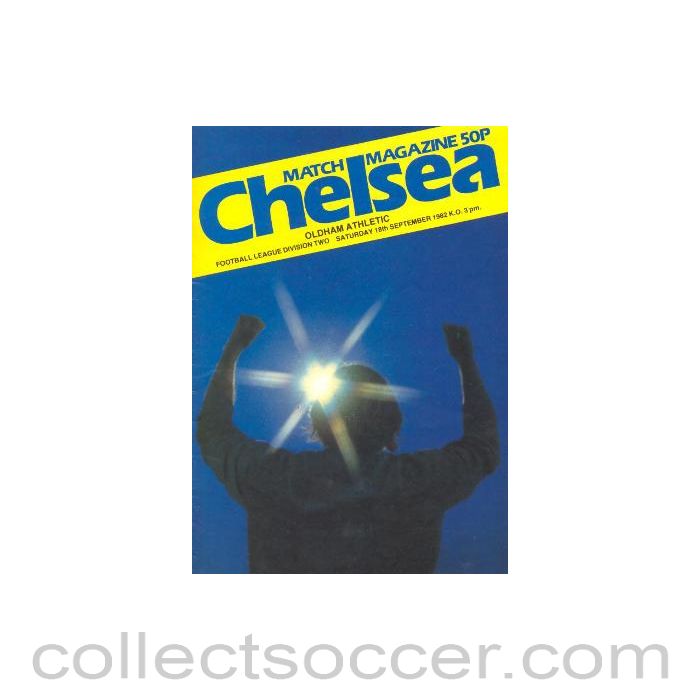 1982 - Chelsea v Oldham Athletic official programme 18/09/1982