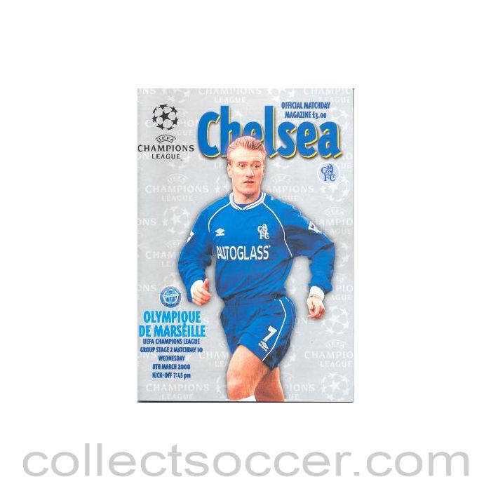 2000 - Chelsea v Olympique de Marseille official programme 08/03/2000 Champions League