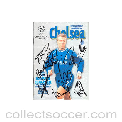 2000 - Chelsea v Olympique de Marseille official programme 08/03/2000 Champions League, multi-signed