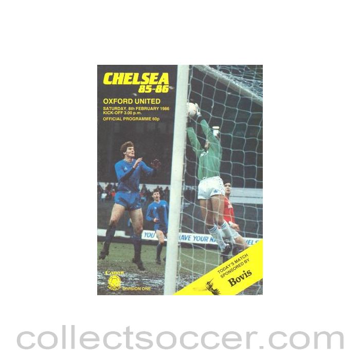 1986 - Chelsea v Oxford United official programme 08/02/1986