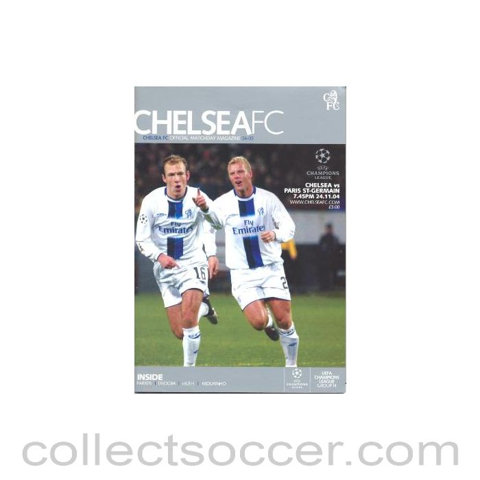 2004 - Chelsea v Paris St-Germain official programme 24/11/2004